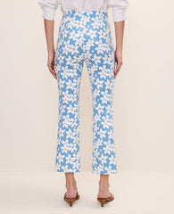 Vinci Leather Sea Haze B The Flare Ankle Pant in Floral Print — Curvy Fit