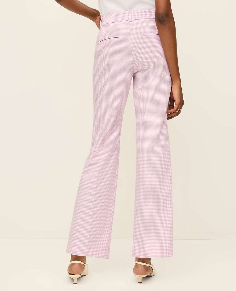 Vinci Leather Lilac/White The Relaxed Jayne Trouser in Gingham — Curvy Fit